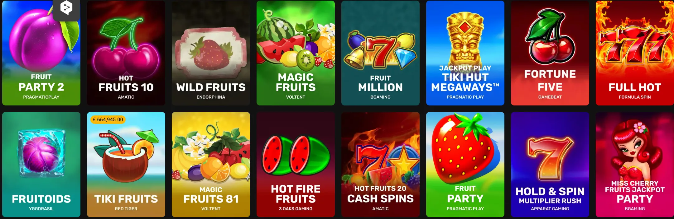 Hadesbet Casino fruit slots in de casino lobby