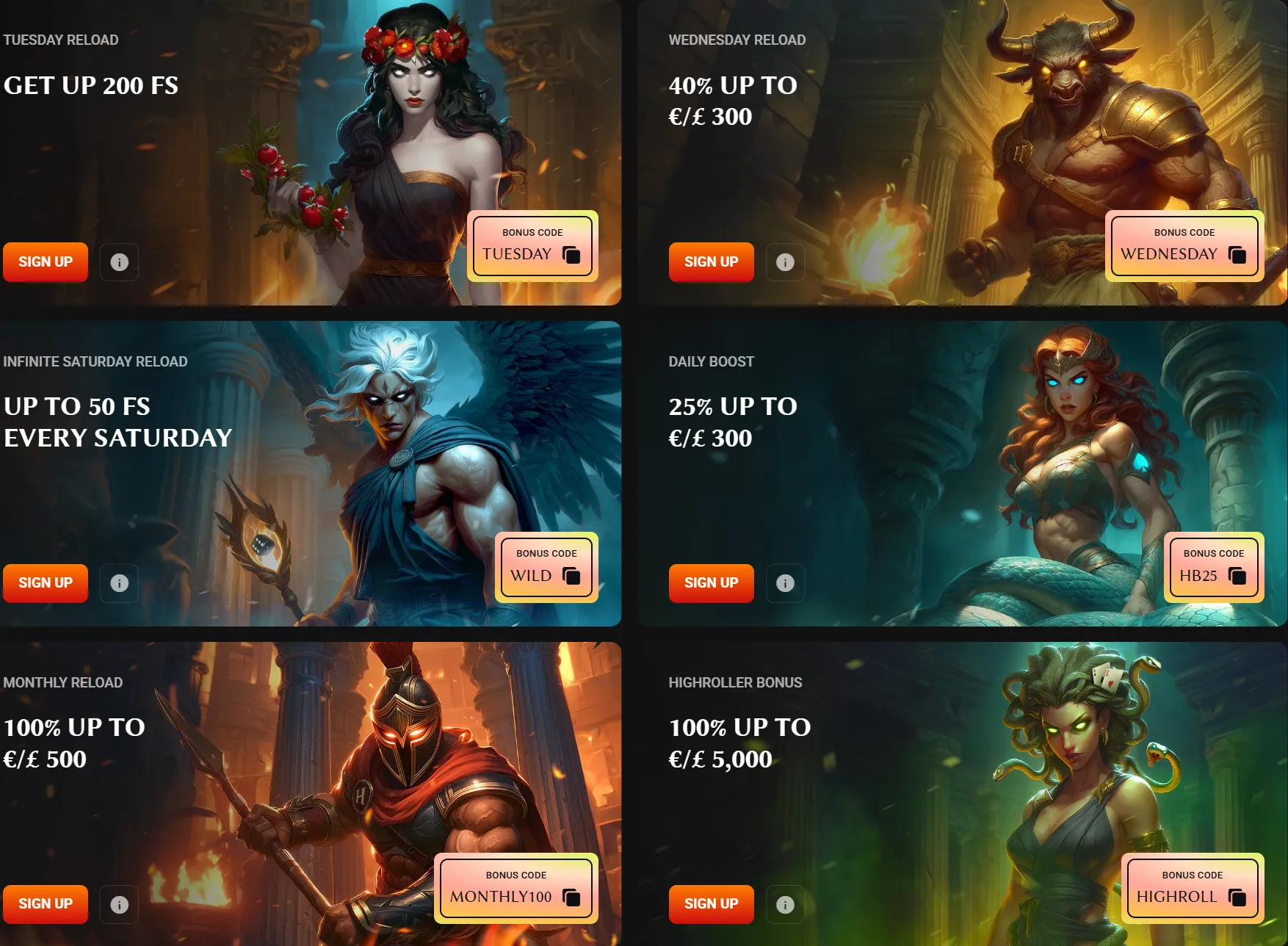 Hadesbet Casino reload bonussen en codes